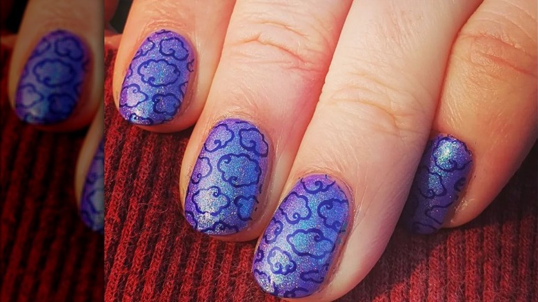 indigo blue cloud nails