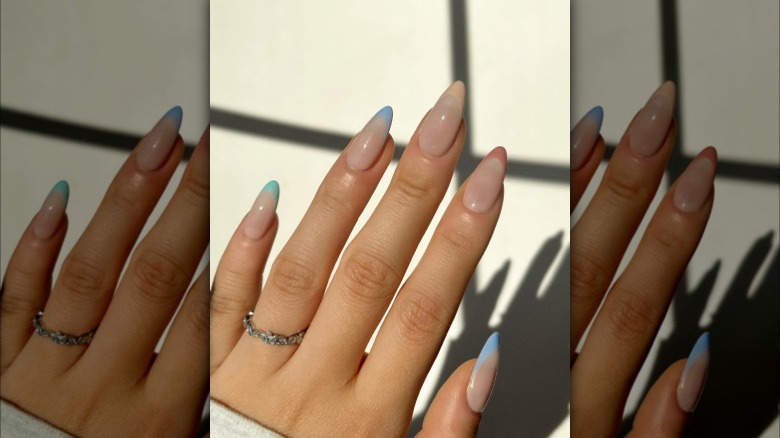 Muted pastel French manicure