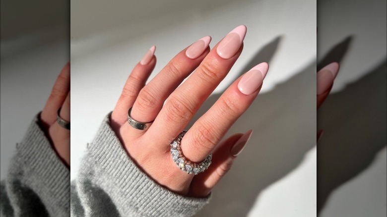 Pale pastel pink French tips