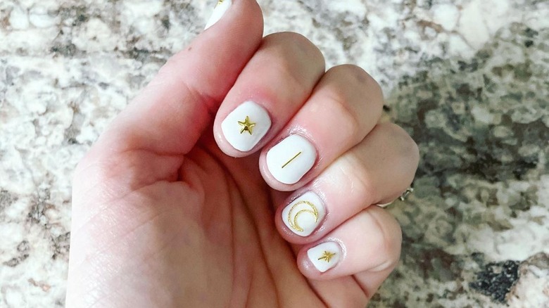 White celestial nails