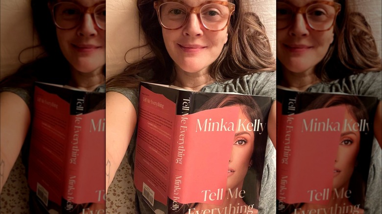 Drew Barrymore reading "Tell Me Everything"