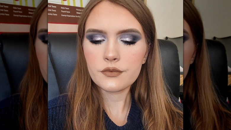 woman with gray eyeshadow look