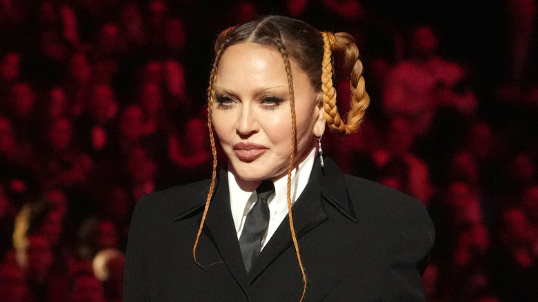 Madonna wearing suit