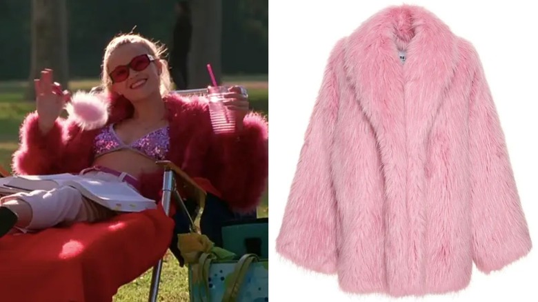 Elle Woods fluffy pink coat