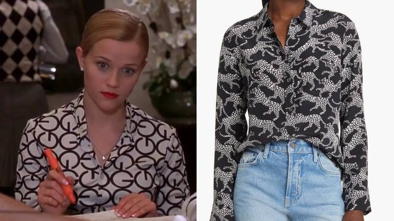 Elle Woods black and white button up