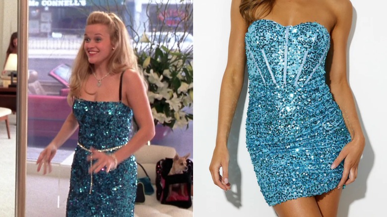 Elle Woods blue glitter dress