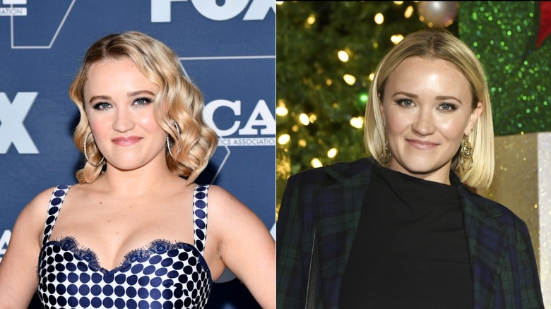 Emily Osment with short blond hair