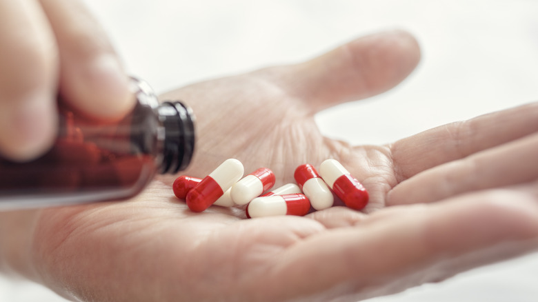 red and white antibiotics