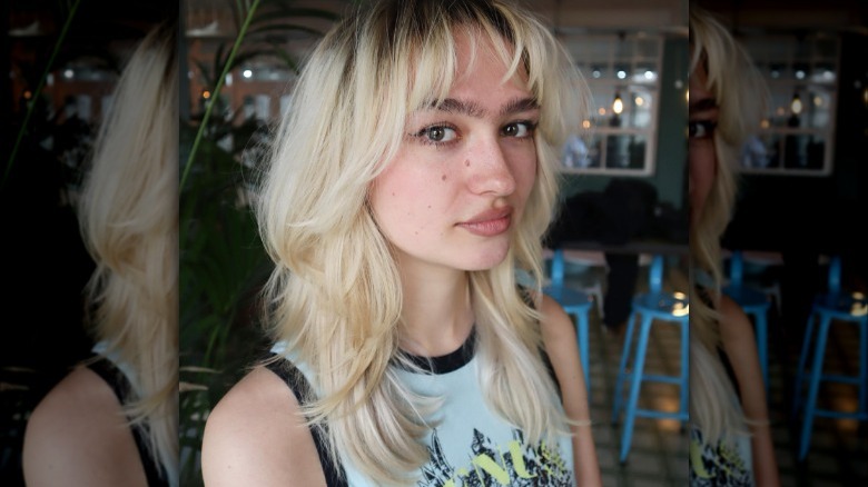 Medium wolf cut blonde blowout 