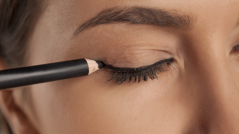 Woman black eyeliner