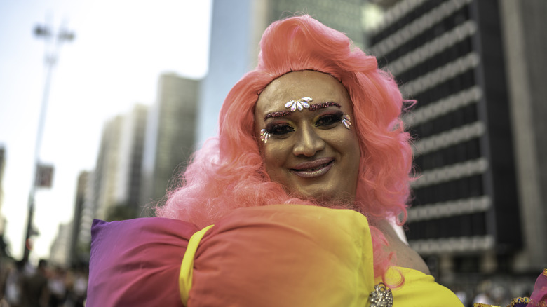 Drag queen at pride parade