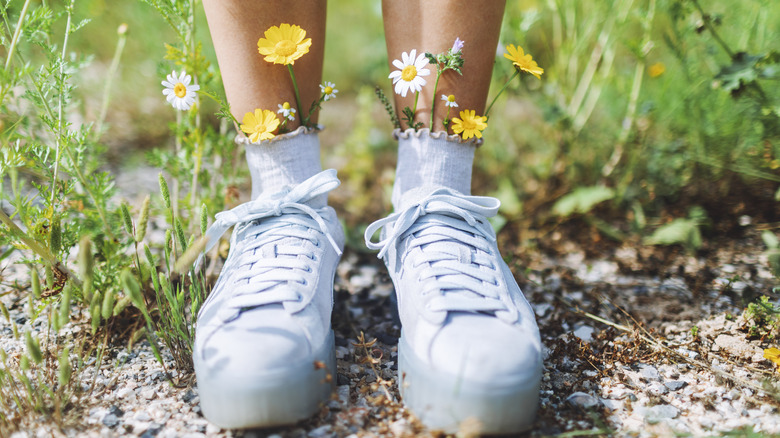 shoes with flowers