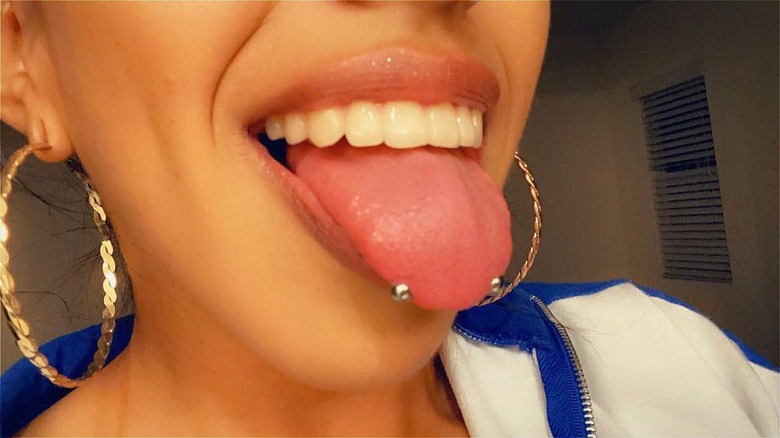 snake eyes tongue piercing