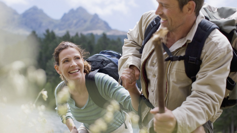 Couple hiking 