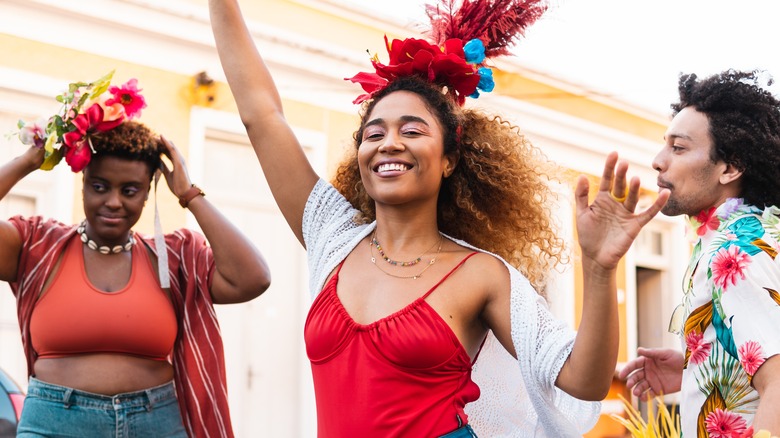 Woman dancing at celebration 