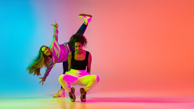 two women dancing