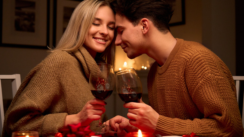 couple enjoying wine