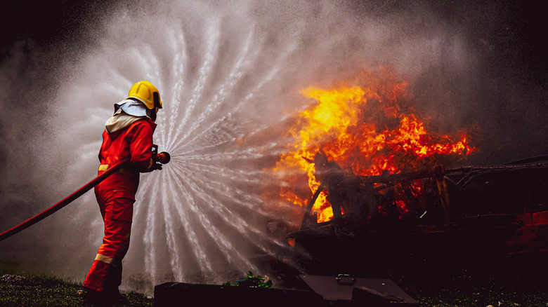 firefighter at work