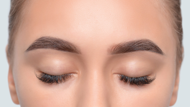 A woman after microblading 