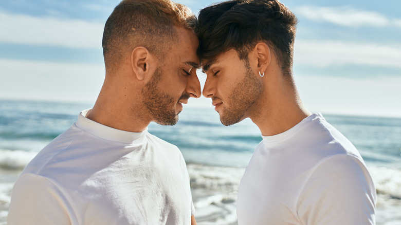 young couple in love at the beach