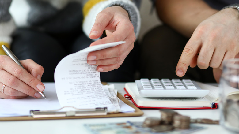 Couple doing their taxes 