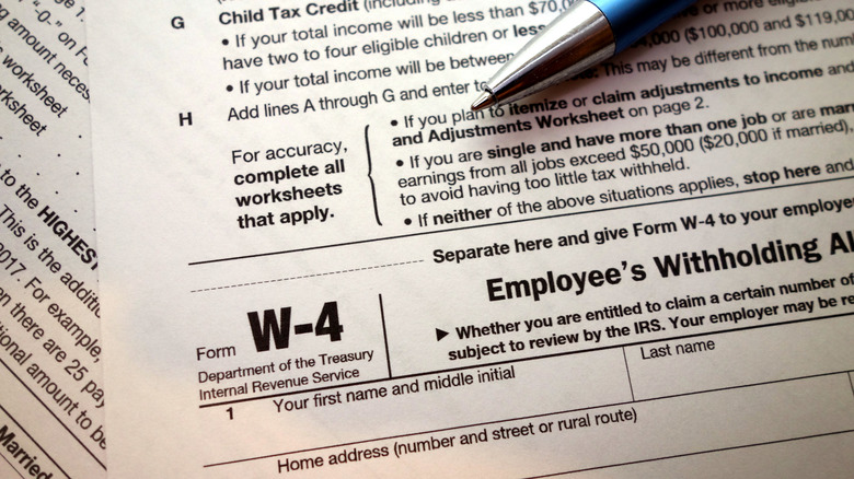 IRS W-4 form