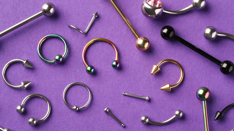 various types of piercing jewelry