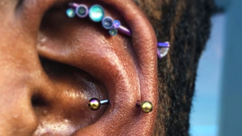 snug piercing with barbell jewelry