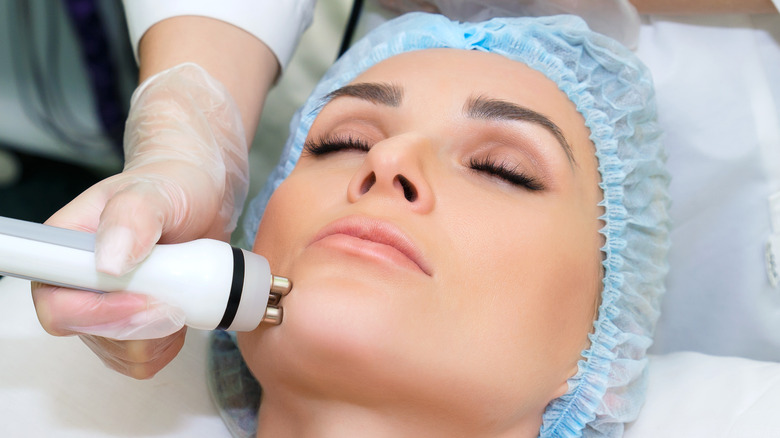 A woman getting RF procedure