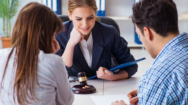 couple with lawyer