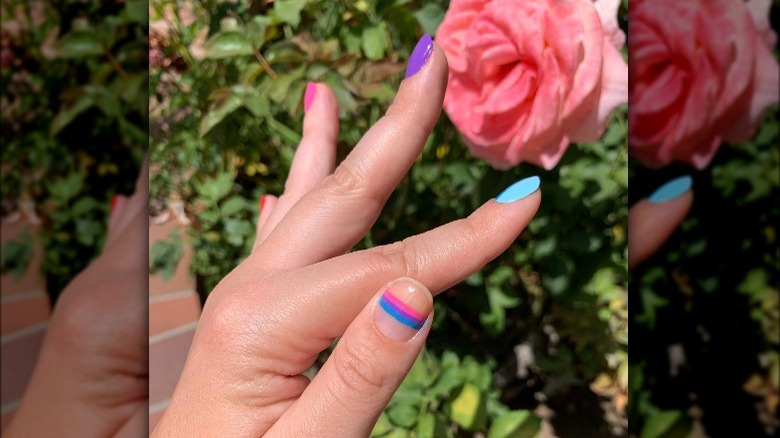 Bisexual flag nails