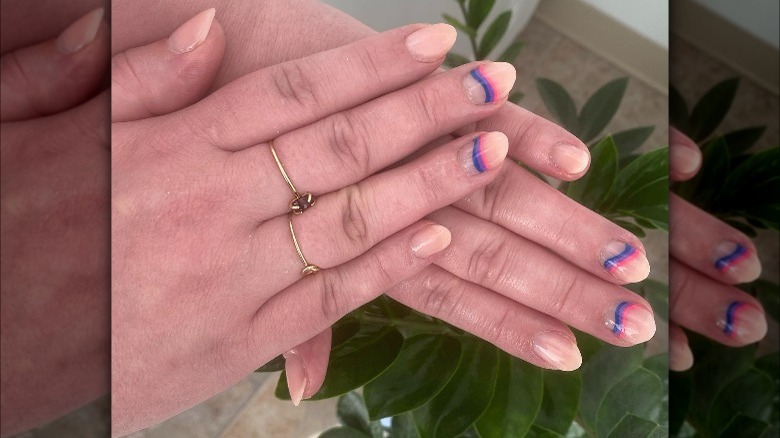 Bisexual flag nails