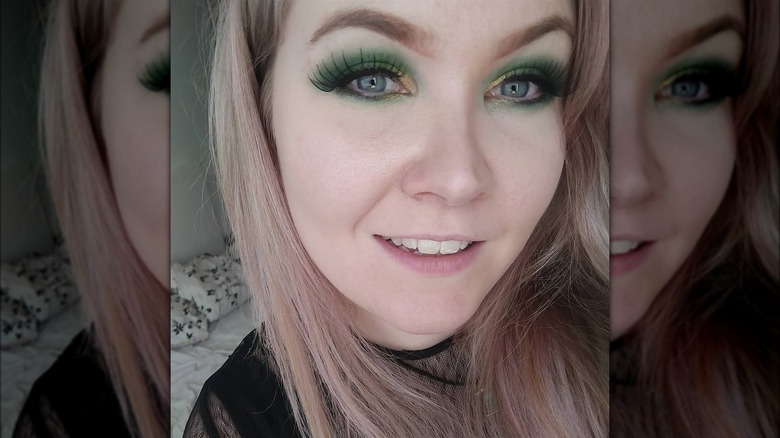 Woman with extra-large lashes