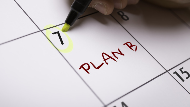 plan b marked on calendar