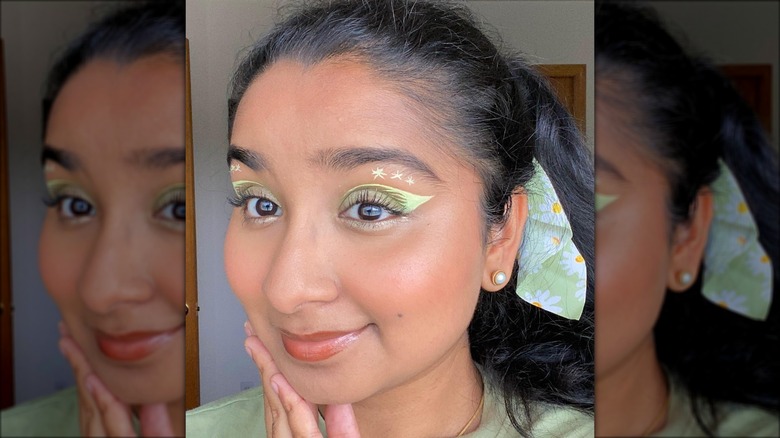 woman in yellow eye shadow