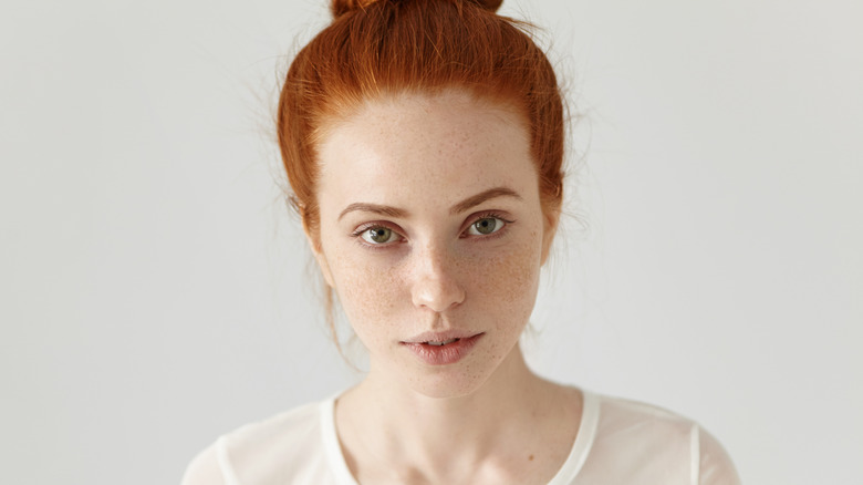 Redhead wearing minimal makeup