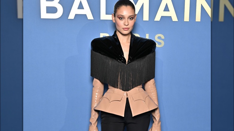 Daniela Melchior wearing fringe jacket