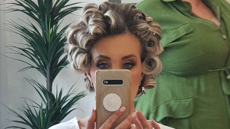 woman showing pin-up curls