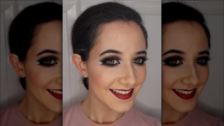 woman with fishtail eyeliner