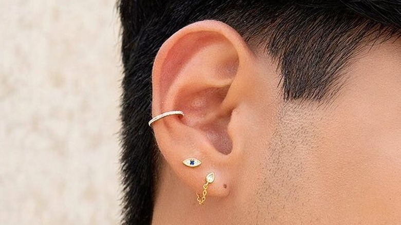 Maison Miru flat-back earrings and ear cuffs