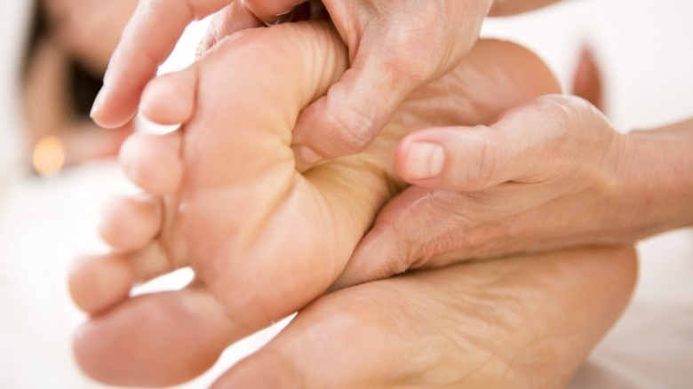 Woman getting foot massage