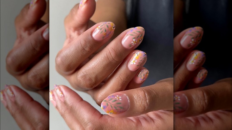 pastel floral nail art