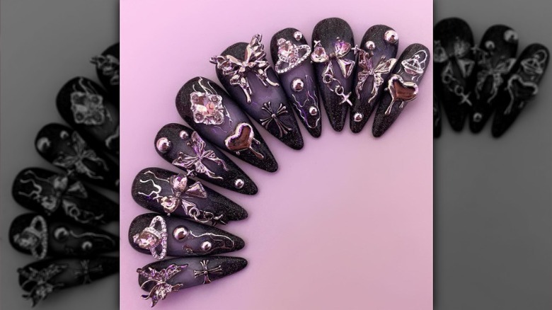 gothic butterfly nails