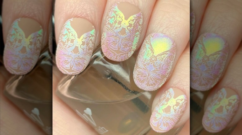 holographic butterfly nails 