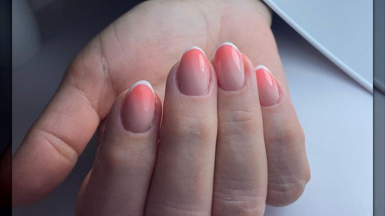 French manicure with ombré underlay