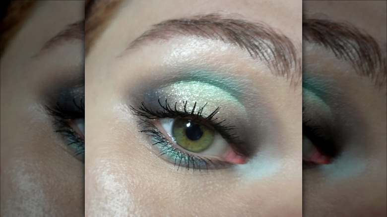 woman with light green eyeshadow