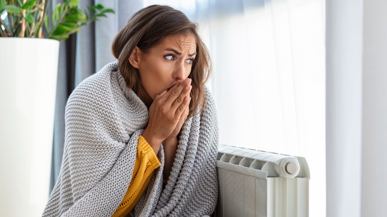 woman feeling cold