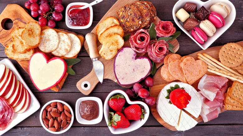 Valentine's Day charcuterie spread