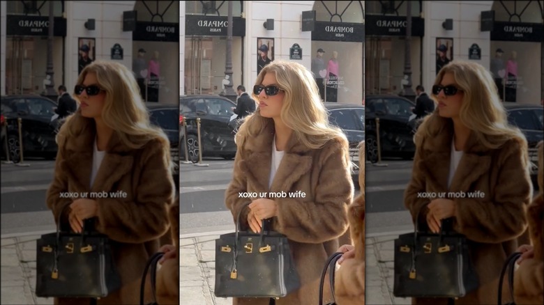 woman in fur coat and sunglasses