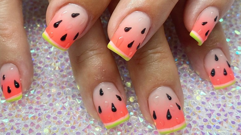 Watermelon nail design